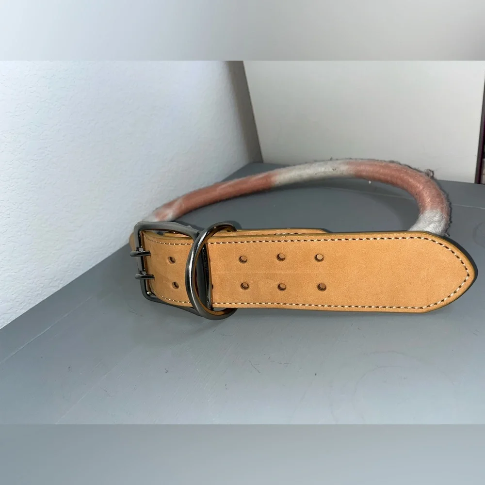 Youly Avant- Garde Braided NWOT Chunky Belted Dog Collar Adjustable Hole 36-37”
